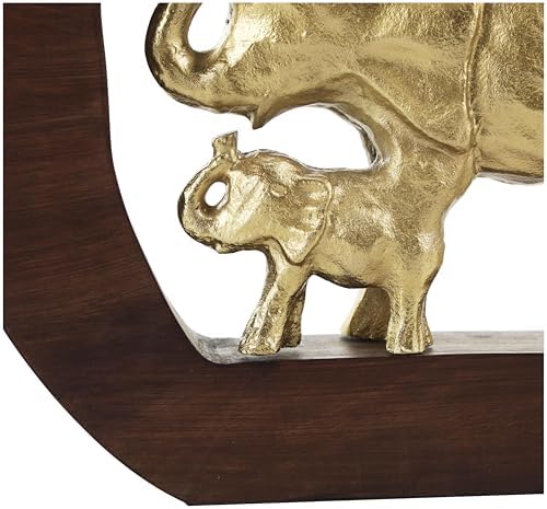 Deco 79 Gold Elephant Sculpture Home Decor Statue