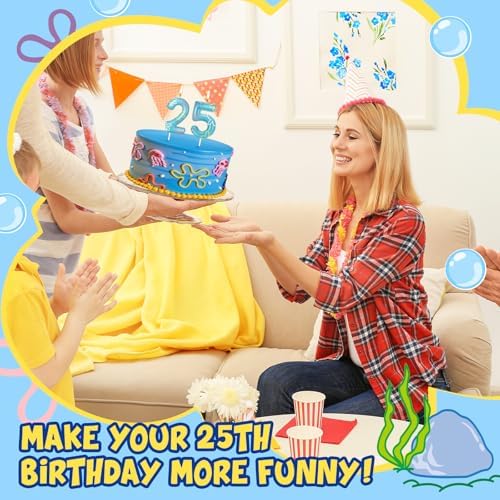 Sponge Flower Cloud Number 25 Birthday Candle