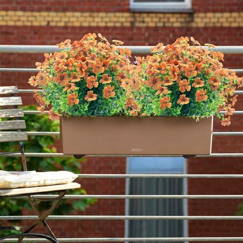 NOV FIRE Artificial Flowers Outdoor Decor Orange Red