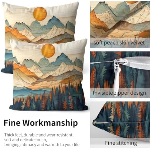 Forest Landscape Pillow Protectors Set of 2 with Zipper