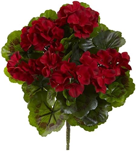 Nearly Natural Geranium Artificial Bush Set of 4
