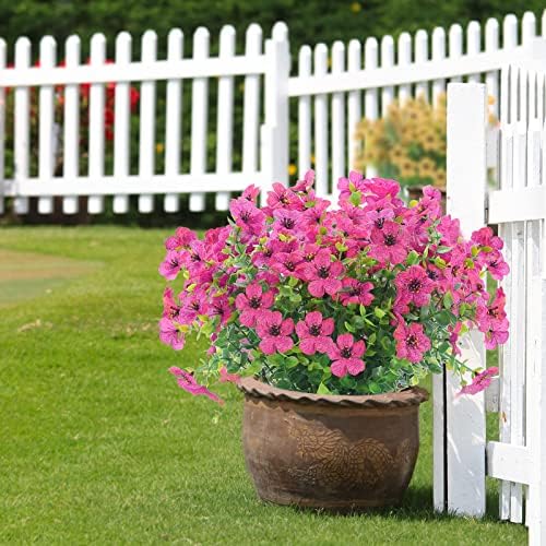 XEOLIAN 12-Pack UV Resistant Artificial Flowers Decor