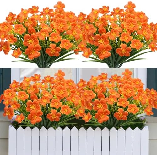 16 Pcs Artificial Fall Flowers for Outdoor Decor