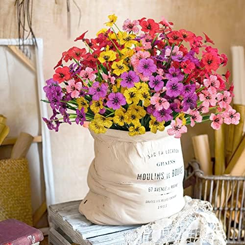 10 Pcs Artificial Flowers Set for Outdoor Decor