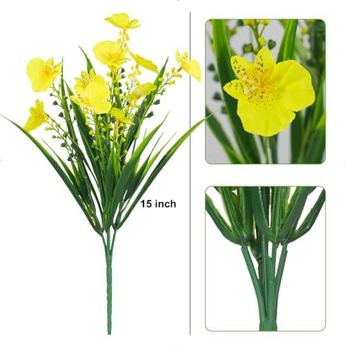 Yellow Artificial Flowers UV Resistant Outdoor Decor