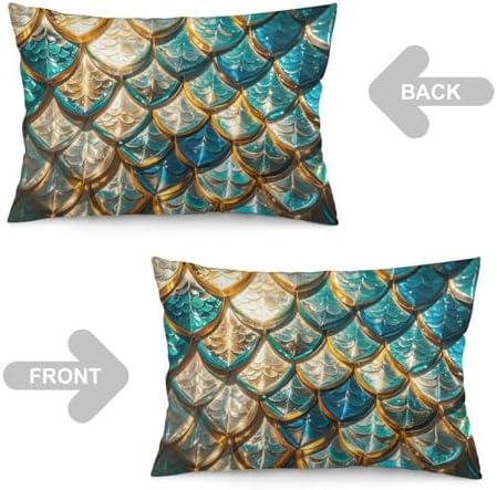 Glittering Fish Scales Pillowcase 30x20 Inches with Zipper