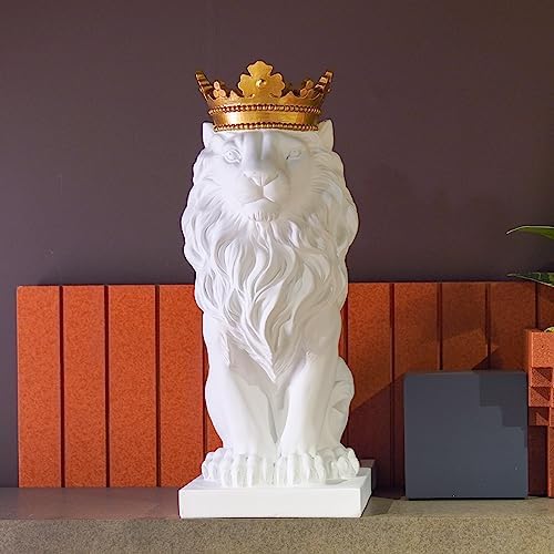 White Lion Statue 15 Inch Home Decor Sculpture