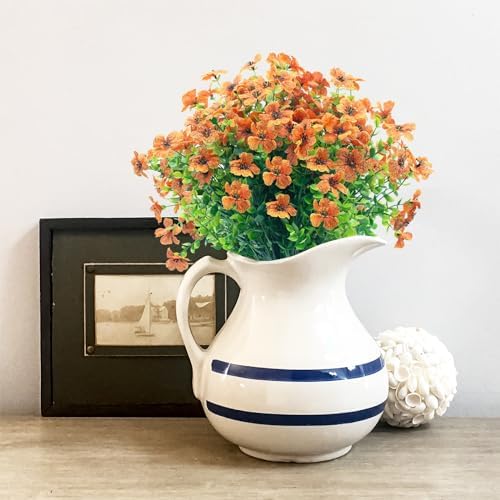 NOV FIRE Artificial Flowers Outdoor Decor Orange Red