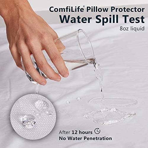 ComfiLife Waterproof Pillow Protectors - Zippered Covers for Standard Pillows