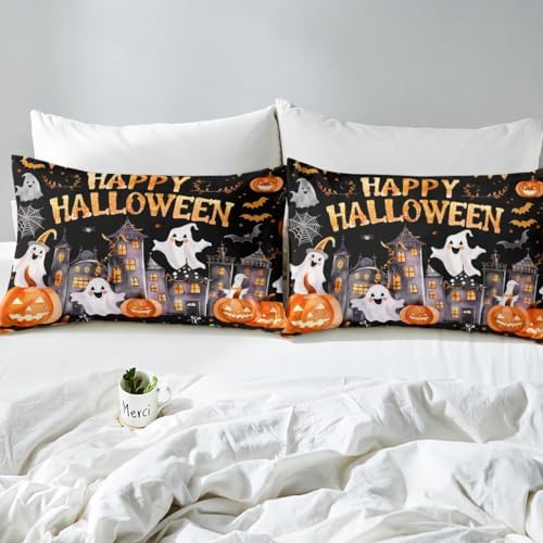 Happy Halloween Fitted Sheet Twin Size with 1 Pillowcase