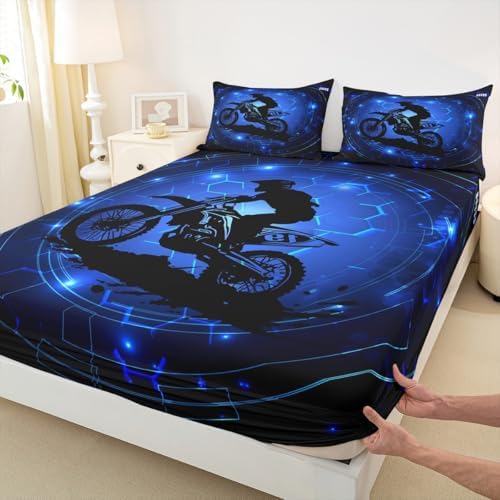 Castle Fairy Motorcycle Fitted Sheet Set with Pillowcases 1