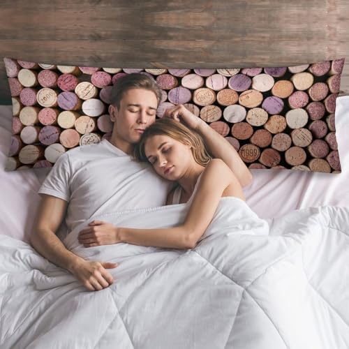 MEIKKO Wine Corks Body Pillow Cover with Zipper 20x54