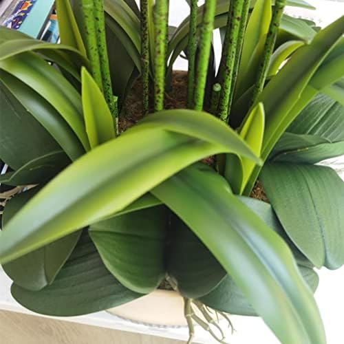 HoTRA Faux Orchid Artificial Flowers in Ceramic Pot