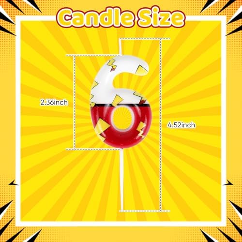 Wanlab Cartoon Number 6 Candle for Birthday Party Decorations