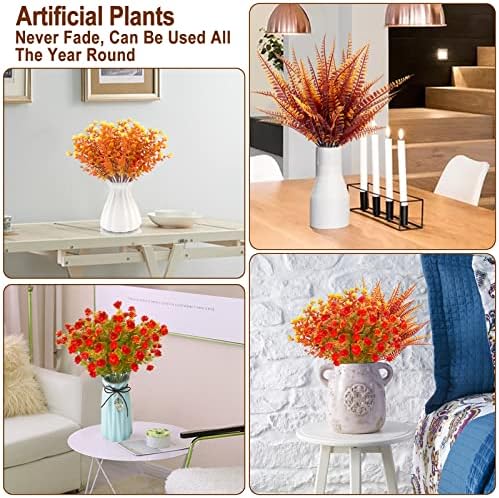 TURNMEON 12-Bundle Fall Artificial Flowers UV Resistant