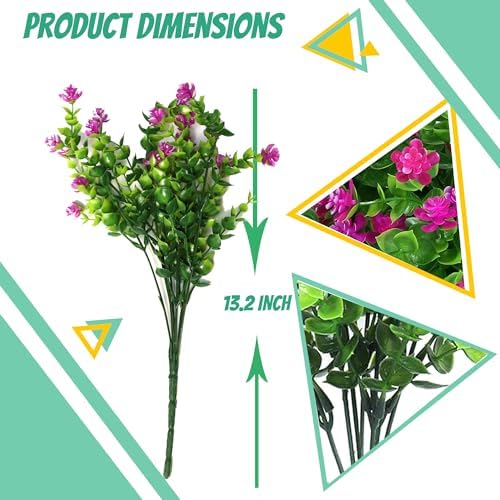 Faux Fuchsia Artificial Flowers 8 Bundles Outdoor Decor