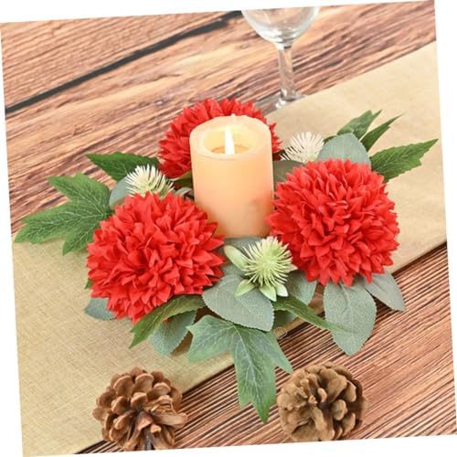 MAGICLULU Artificial Flower Candle Ring Wreath 1