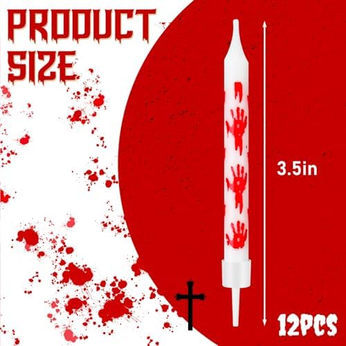 Gulfmew 12 Pcs Bloody Handprint Birthday Candles 1