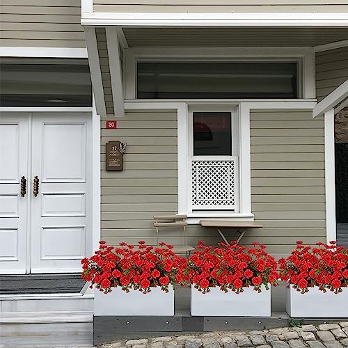 Pack of 4 Artificial Gerbera Daisy Flower Bushes Red
