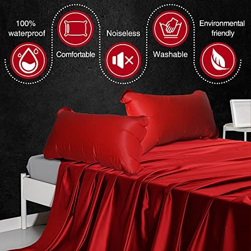 Waterproof Bed Sheets with Inflatable Pillow Full Size Set