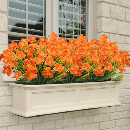 Krissing 8 Pcs Fall Artificial Flowers for Outdoors 1