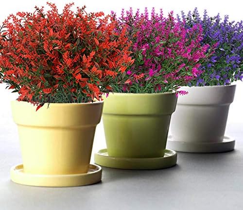 KLEMOO Artificial Lavender Flowers 6PCS Lifelike UV Resistant Decor