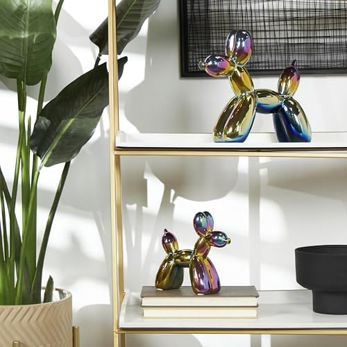 Deco 79 Ceramic Dog Balloon Sculpture Set of 2