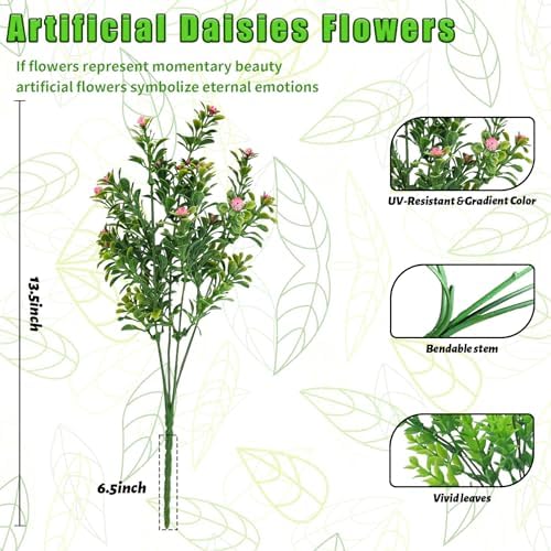 JIFTOK Artificial Flowers for Outdoor Indoor Decor