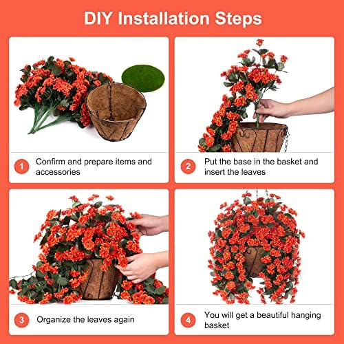 INXUGAO Autumn Hanging Baskets Artificial Daisies Flowers
