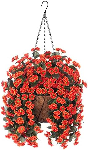 INXUGAO Autumn Hanging Baskets Artificial Daisies Flowers