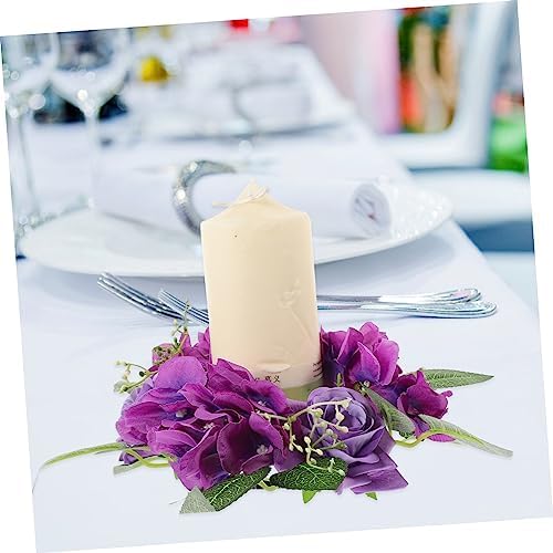 Garneck Floral Candle Wreath Ring for Pillars