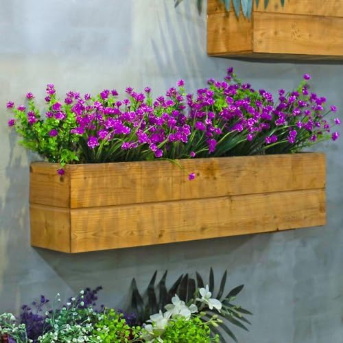 WILLBOND Artificial Flowers Outdoor UV Resistant Faux Plants 12 Pieces