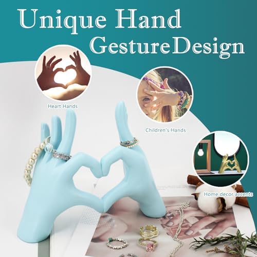 Accessoryway Blue Heart Hands Sculpture Decor