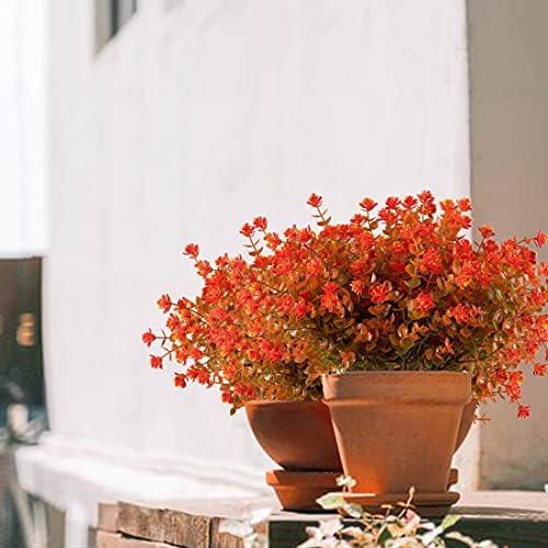 URSTOUD 24PCS Artificial Eucalyptus Plants Fall Orange