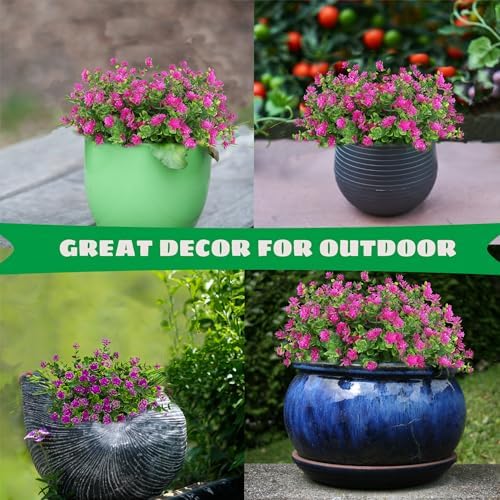 Faux Fuchsia Artificial Flowers 8 Bundles Outdoor Decor