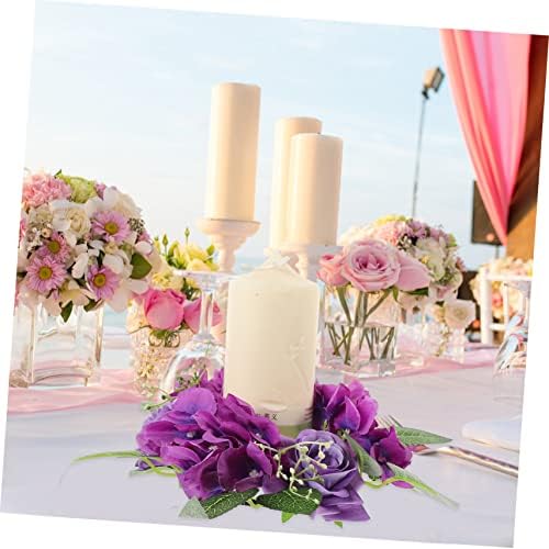 Garneck Floral Candle Wreath Ring for Pillars