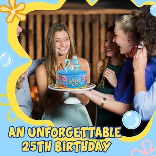 Sponge Flower Cloud Number 25 Birthday Candle