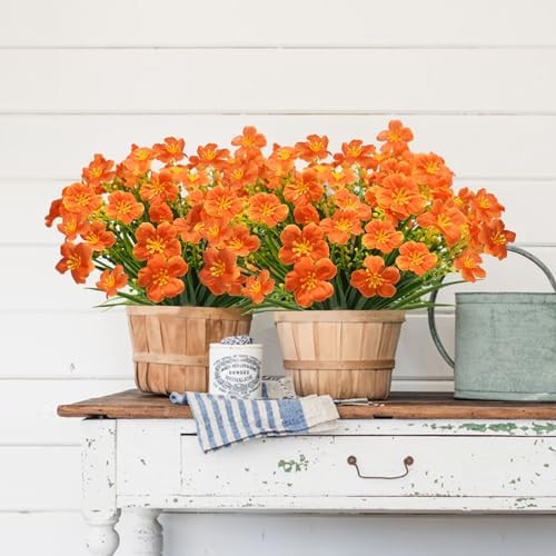 16 Pcs Artificial Fall Flowers for Outdoor Decor