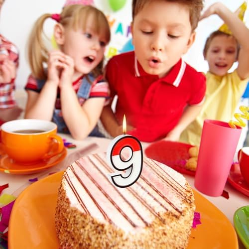 Cartoon Birthday Cake Candle Number 9 for Animated Decor