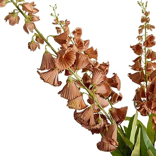 6pcs Artificial Lily of the Valley Bouquet Realistic Brown