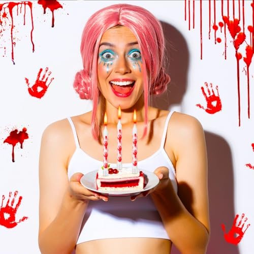Gulfmew 12 Pcs Bloody Handprint Birthday Candles 1