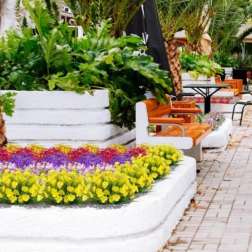 Yellow Artificial Flowers UV Resistant Outdoor Decor