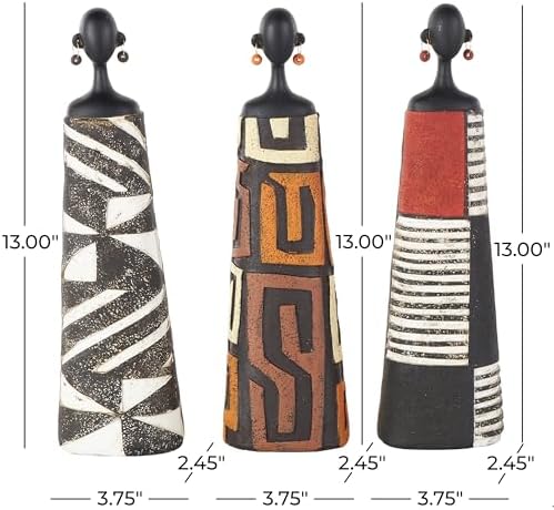 Deco 79 Resin African Woman Statue Set of 3