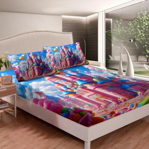 Castle Fairy Candy Castle Fitted Sheet Twin Size