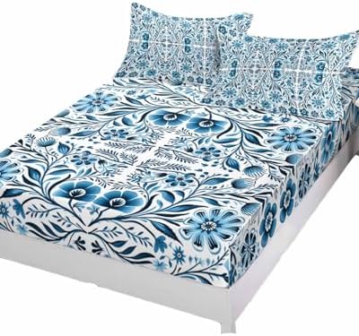 Chees D Zone Queen Fitted Sheet with Deep Pocket and 2 Pillowcases