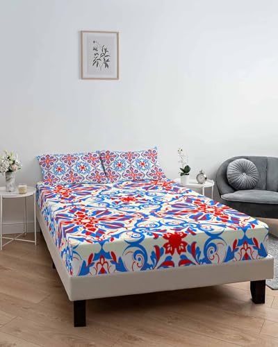 Chees D Zone Queen Fitted Sheet with Deep Pocket and Pillowcases