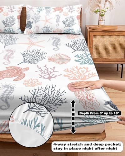 King Fitted Sheet Deep Pocket Bed Set with Elastic