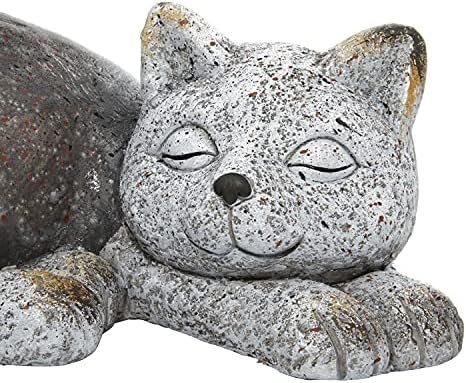Deco 79 Polystone Cat Garden Sculpture 15 x 9 x 7 Gray