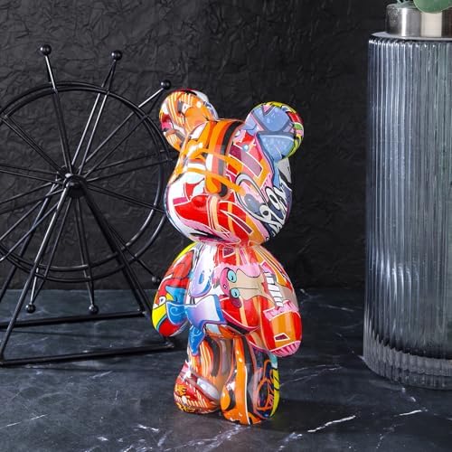 Zige Lily Bear Statue Resin Graffiti Sculpture
