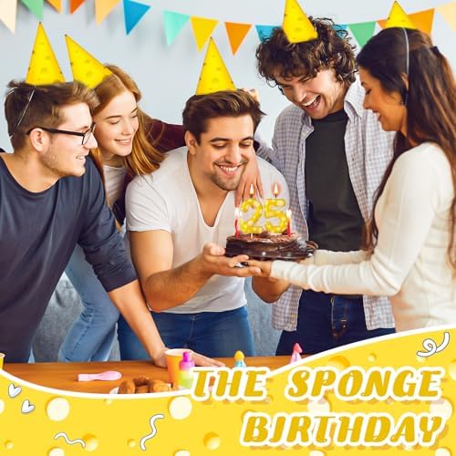 Cute Yellow Dot Sponge Birthday Candle 25